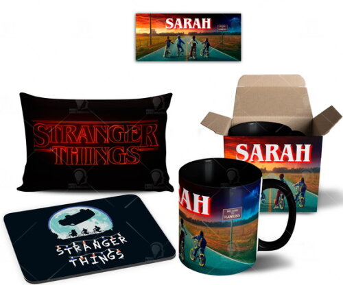 Caneca + Kit Série Stranger Things Netflix com Nome - Mod 11