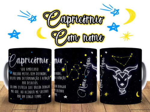 Caneca + Kit Signo Capricórnio Personalizada Com Nome