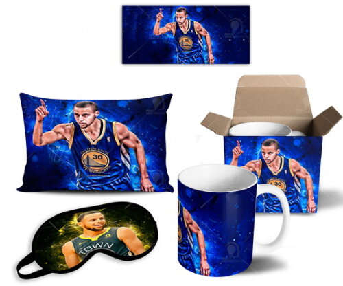 Caneca + Kit Steph Curry Golden State Warriors NBA - Md 001