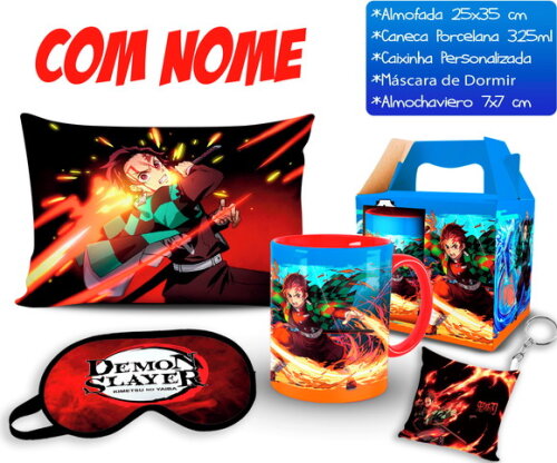 Caneca + Kit Tanjiro Demon slayer com Nome - Mod 003