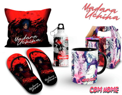 Caneca + Kit Uchiha Madara com Nome Personalizado