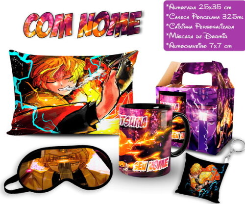 Caneca + Kit Zenitsu Demon slayer - Mod 003
