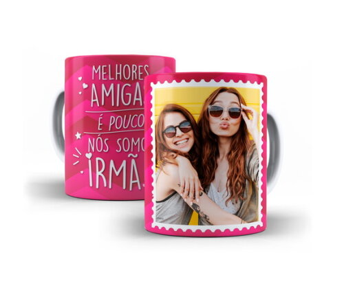Caneca Amizade Melhores Amigas com Foto Personalizada