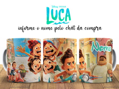 Caneca Animação Luca com Nome - Mod 001