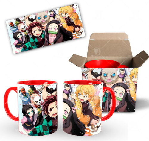 Caneca Anime Demon Slayer Kimetsu No Yaiba + Caixinha Mod 01