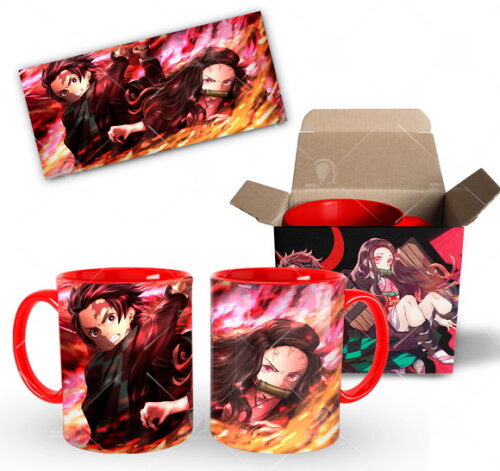 Caneca Anime Demon Slayer Kimetsu No Yaiba Tanjiro E Nezuko