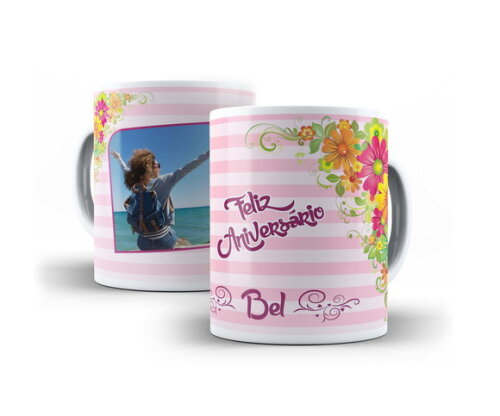 Caneca Aniversário Melhor Amiga Com Foto E Nome + Cx