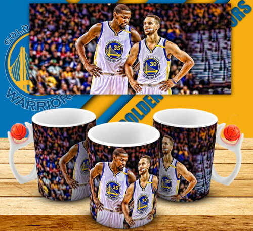 Caneca Basquete NBA Golden State Warriors Curry e Durant #15