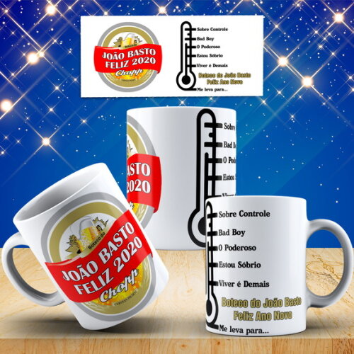 Caneca Boteco Bar Chopp com Nome Feliz Ano Novo 2020