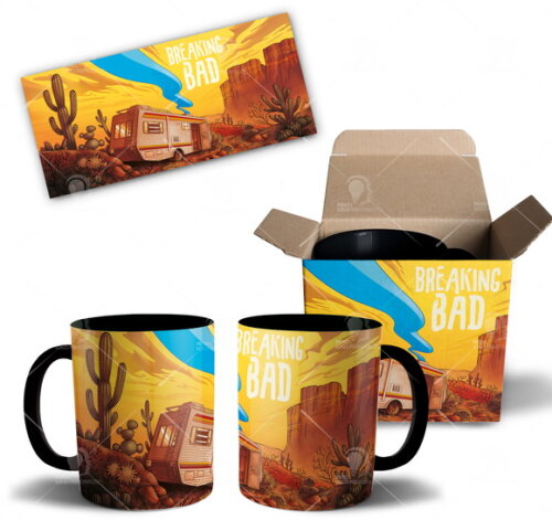 Caneca Breaking Bad série + caixinha personalizada Mod 009