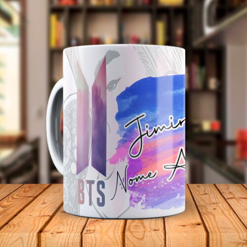 Caneca BTS Jimin + Almofada Personalizada com Nome