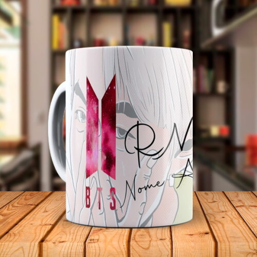 Caneca BTS RM + Almofada Personalizada com Nome