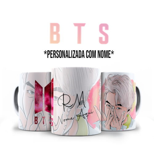 Caneca BTS RM + Almofada Personalizada com Nome