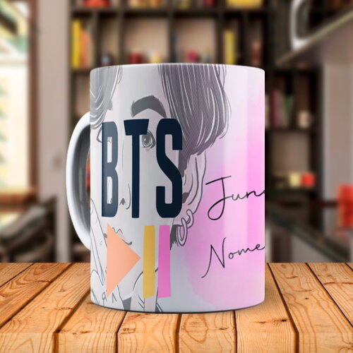 Caneca Bts Jungkook + Almofada Personalizada com Nome