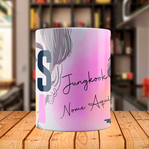 Caneca Bts Jungkook + Almofada Personalizada com Nome