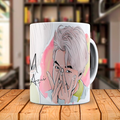 Caneca BTS RM + Almofada Personalizada com Nome