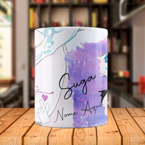 Caneca BTS Suga + Almofada Personalizada com Nome