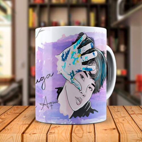Caneca BTS Suga + Almofada Personalizada com Nome