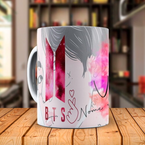 Caneca Bts V + Almofada Personalizada com Nome
