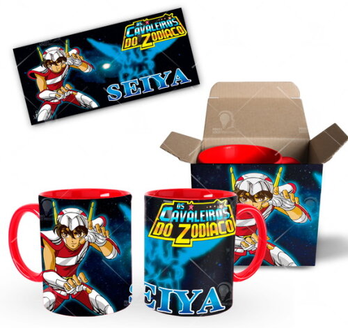 Caneca Cavaleiros do Zodíaco Coleção Personalizada + Caixa