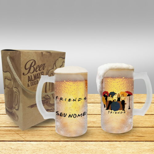 Caneca Chopp Série Friends com Seu nome + Caixinha
