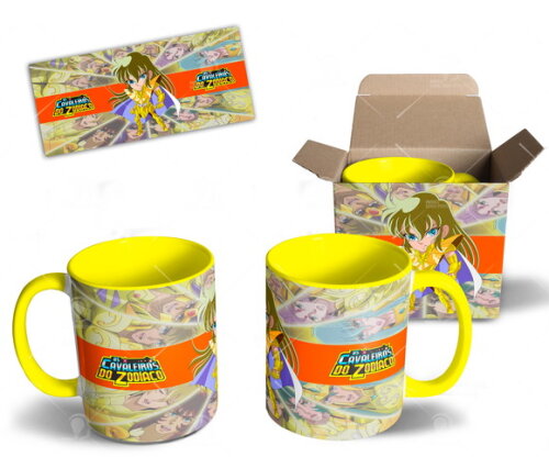 Caneca Coleção Cavaleiros de Ouro Signo Virgem + Caixa