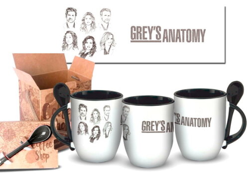 Caneca Com Colher Personalizada Série Greys Anatomy+ Caixa