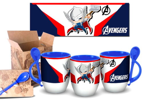 Caneca Com Colher Personalizada Thor Vingadores #1