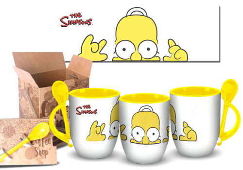 Caneca Com Colher Personalizado The Simpsons!!!+ Cx #01