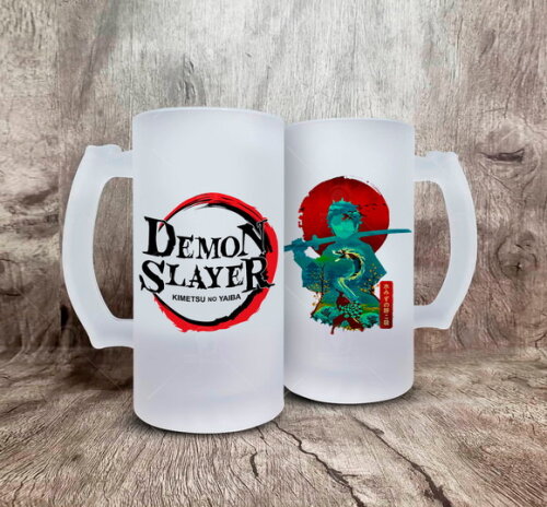 Caneca de Chopp Vidro Demon slayer Kimetsu no yaiba