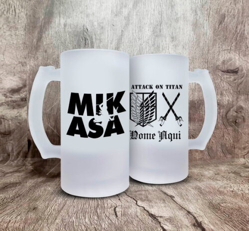 Caneca de Chopp Shingeki no Kyojin Mikasa
