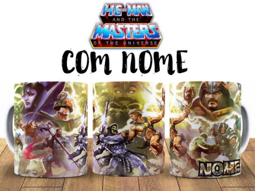 Caneca Desenho He-man com Nome - Mod 001