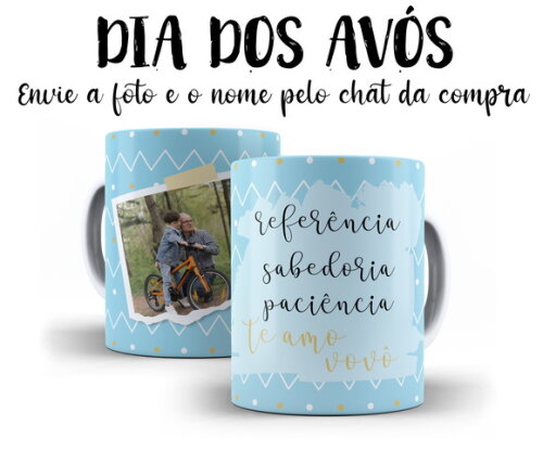 Caneca Dia dos Avós Te Amo Vovô + Caixinha
