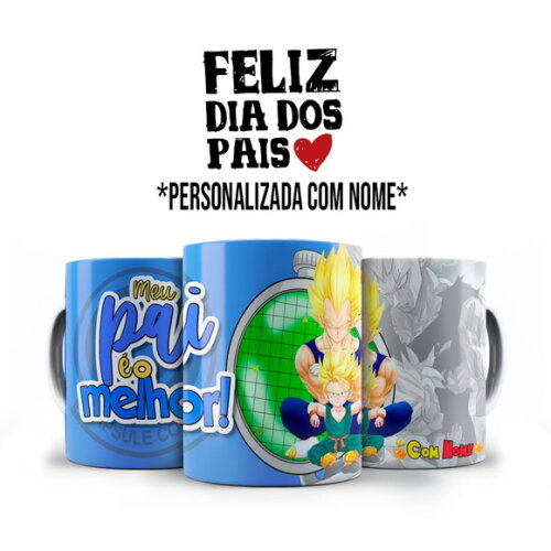 Caneca Dia dos Pais Vegeta Dragon Ball com Nome