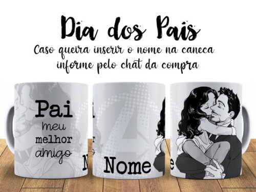 Caneca Dia dos Pais Homem de Ferro com Nome - Mod 002