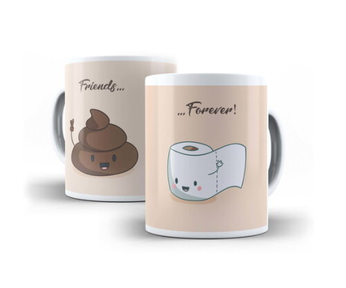 Caneca Divertida Amigos Forever + Caixinha !!!#1