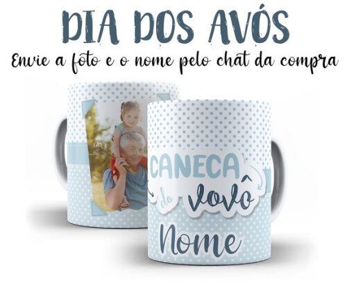 Caneca do Vovô Dia dos Avós com Foto + Caixinha