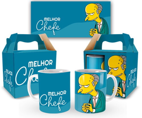 Caneca Divertida Melhor Chefe Do Mundo + Caixinha 1unidade