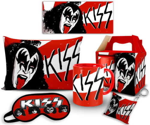 Caneca E Almofada + Kit Personalizado Banda Kiss Rock+caixa