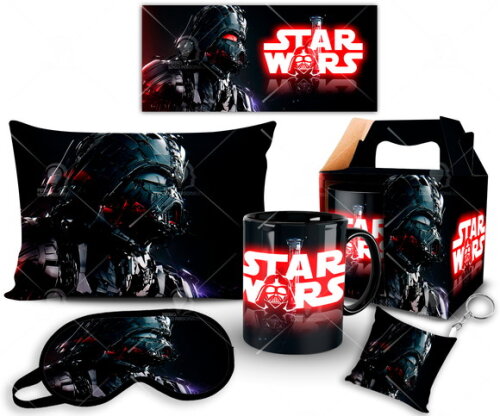 Caneca E Almofada + Kit Personalizado Darth Vader Star Wars