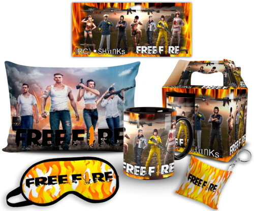 Caneca E Almofada + Kit Personalizado Free Fire Com Subnick