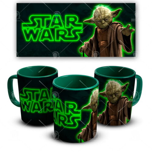 Caneca E Almofada + Kit Personalizado Mestre Yoda Star Wars