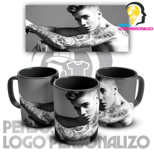 Caneca E Almofada + Kit Personalizado Justin Bieber + Caixa