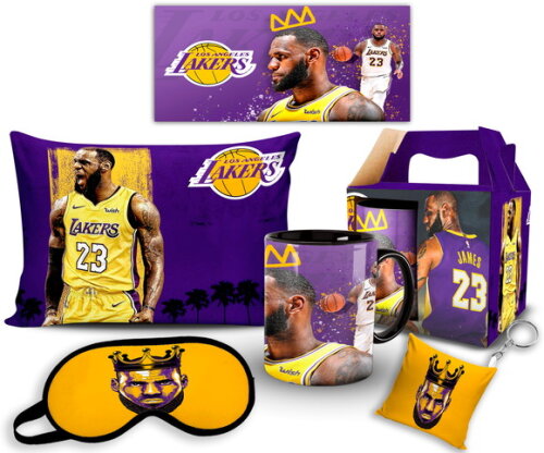 Caneca E Almofada + Kit Personalizado Lebron James Lakers