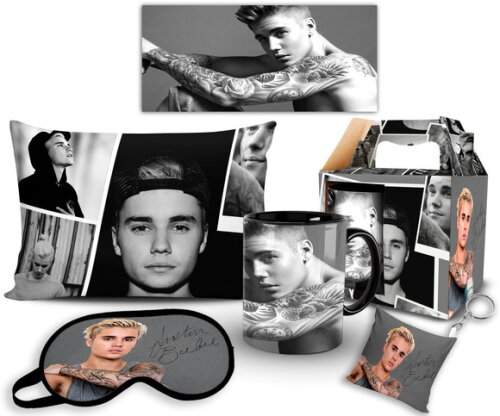 Caneca E Almofada + Kit Personalizado Justin Bieber + Caixa