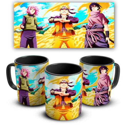 Caneca E Almofada + Kit Personalizado Naruto Sasuke Sakura