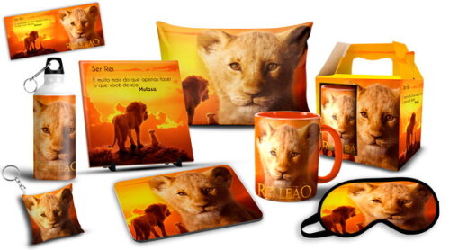 Caneca E Almofada + Kit Personalizado Rei Leão Disney Mufasa