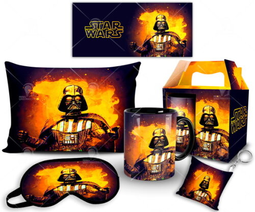 Caneca E Almofada + Kit Personalizado Star Wars Darth Vader