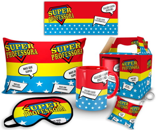 Caneca E Almofada + Kit Personalizado Super Professora!!!