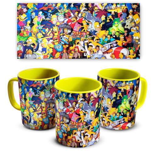 Caneca E Almofada + Kit Personalizado The Simpsons + Caixa